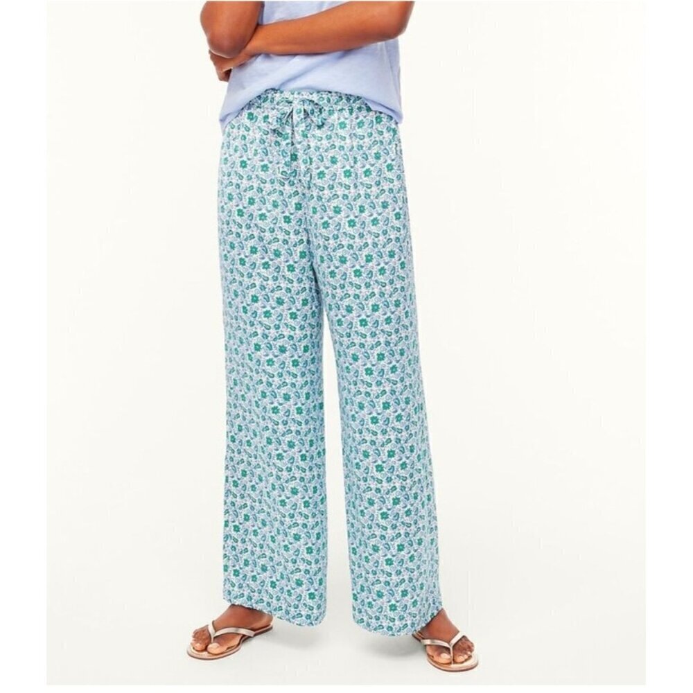 J.Crew factory silky pajama pants sz XL women blue floral